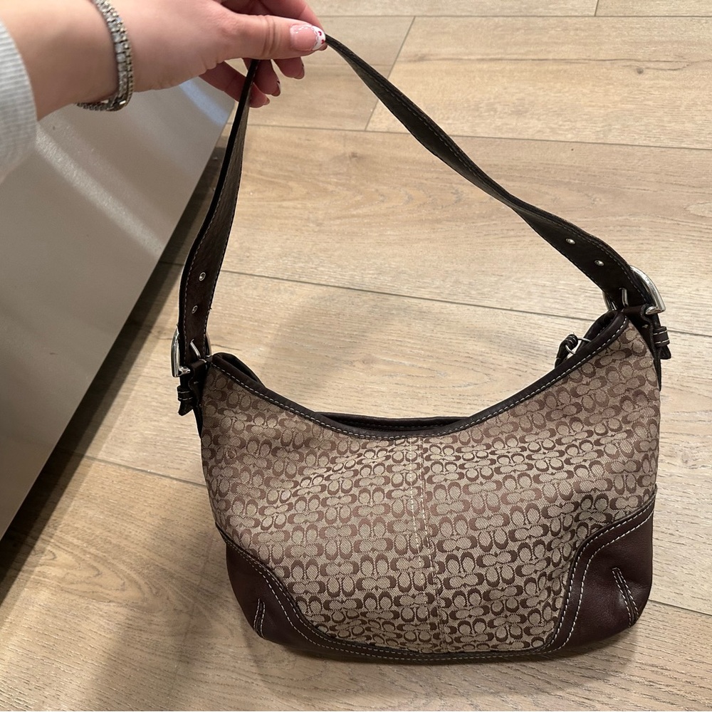 Coach mini Tan and Brown Shoulder Bag soho hobo